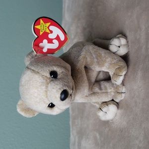 Almond Bear 🐻 Tan Bear Ty Beanie Baby 🐻 Gift Kids Toy Collectible, NWT